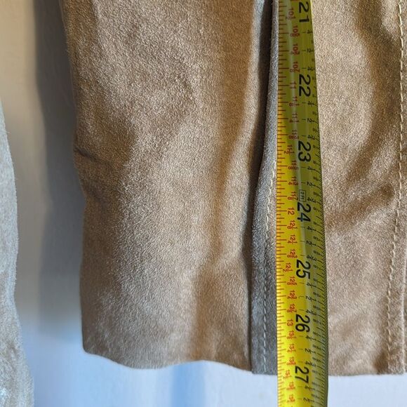 Vtg Wilsons Leather Women's Tan Brown Suede Blazer jacket size large cute 90s - Picture 6 of 10